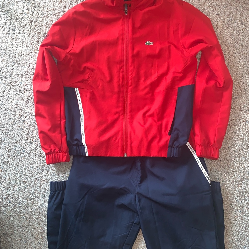 Lacoste Kids Red and Navy Matching Set